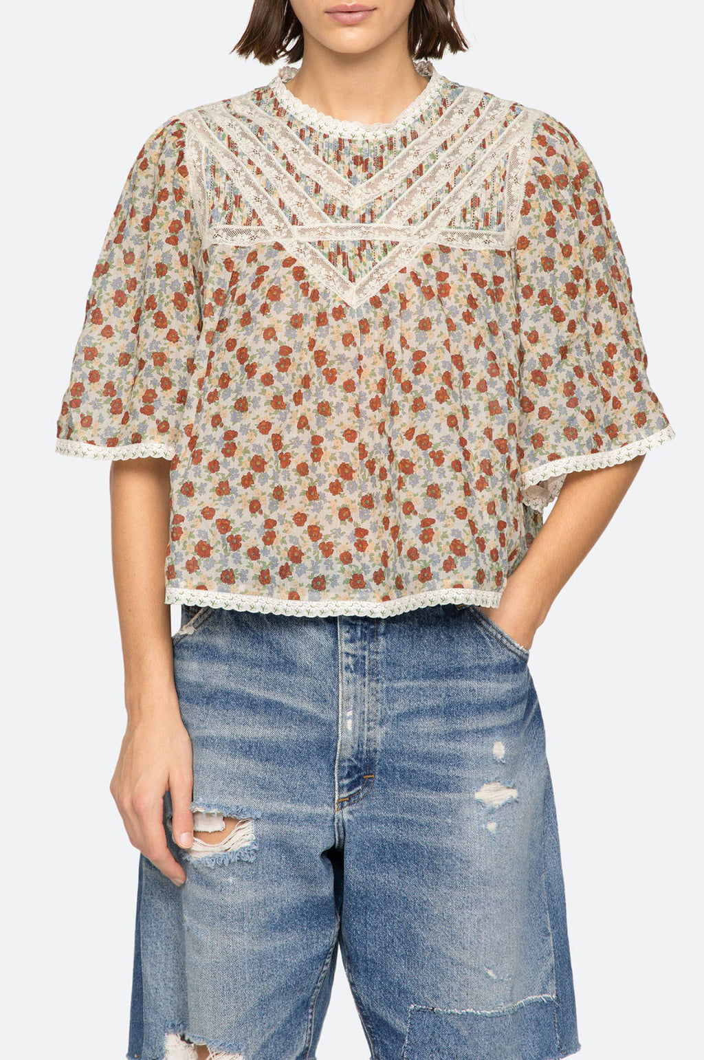 Viera Print S/Slv Blouse Multi