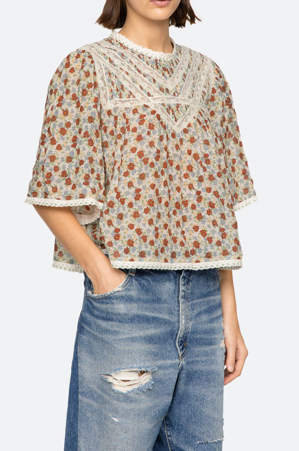 Viera Print S/Slv Blouse Multi