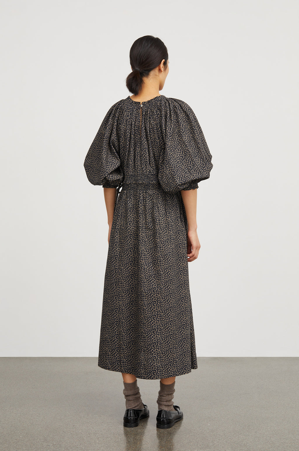 Carola Dress Eline Print Black/Beige