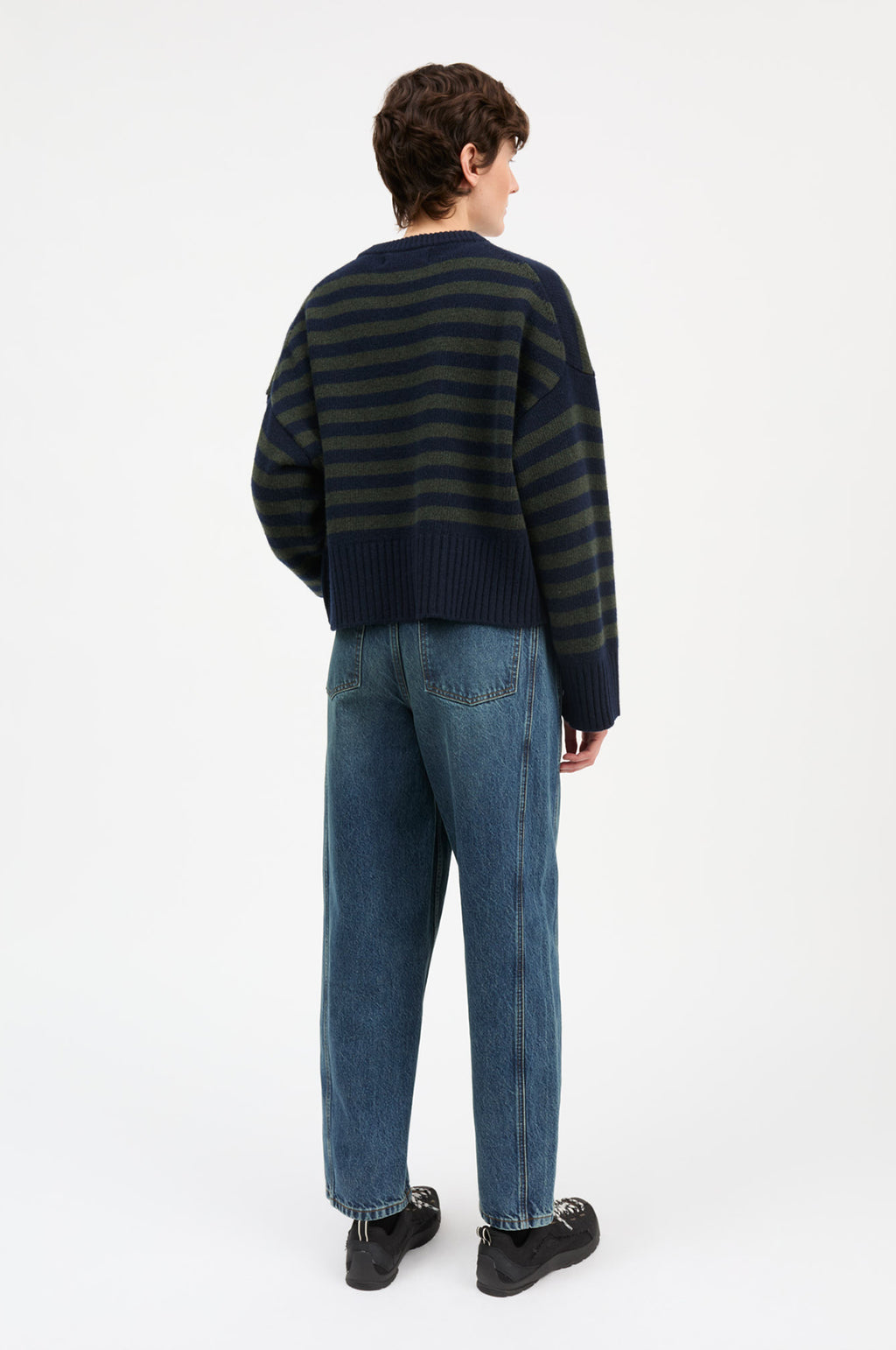 Campa Jumper Navy/Dark Green Stripe