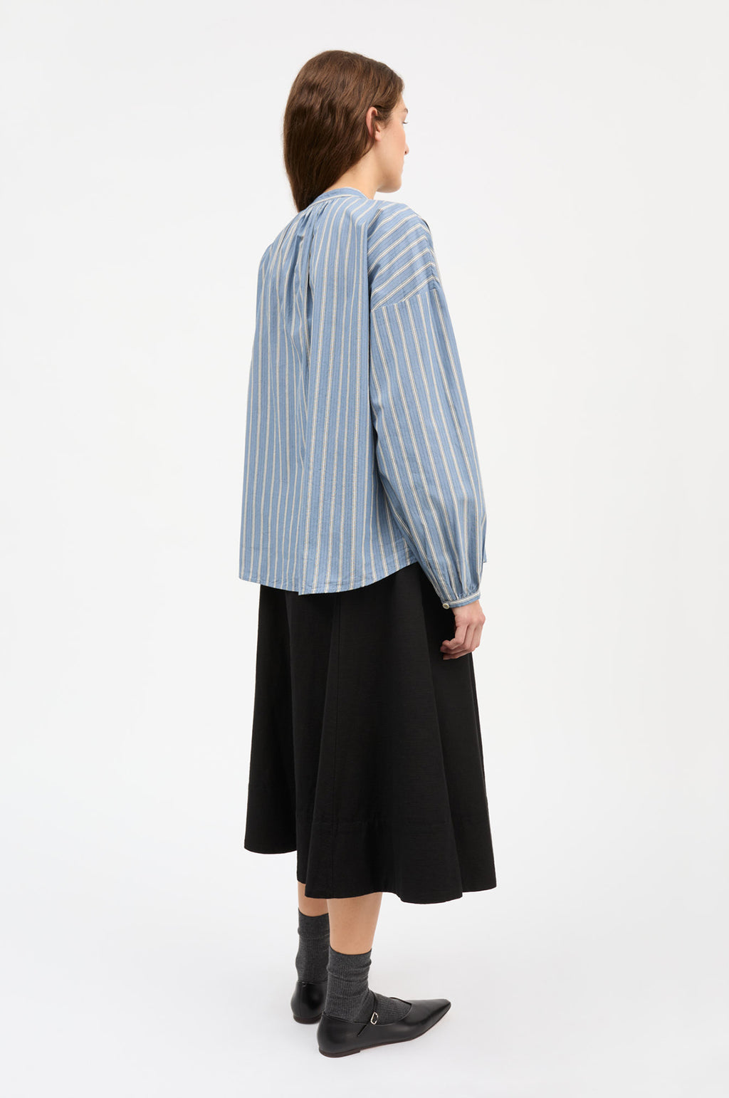 Cilla Shirt Blue/Black/White Stripe