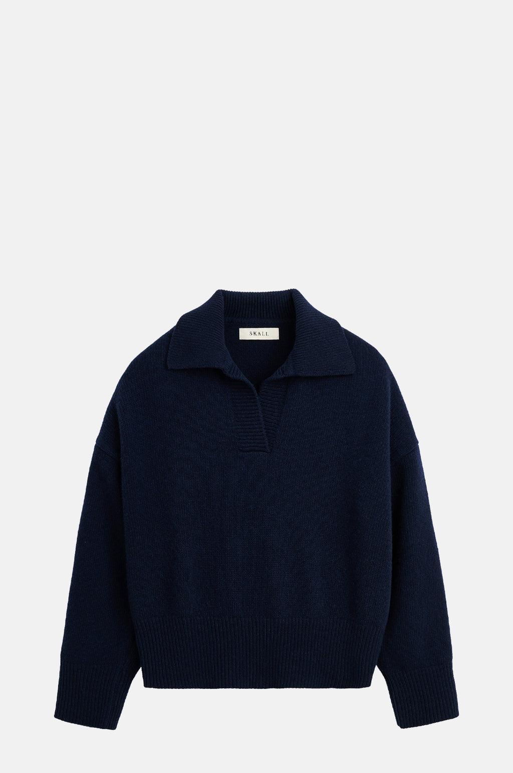 Skall Studio Dean V Neck Jumper Navy.