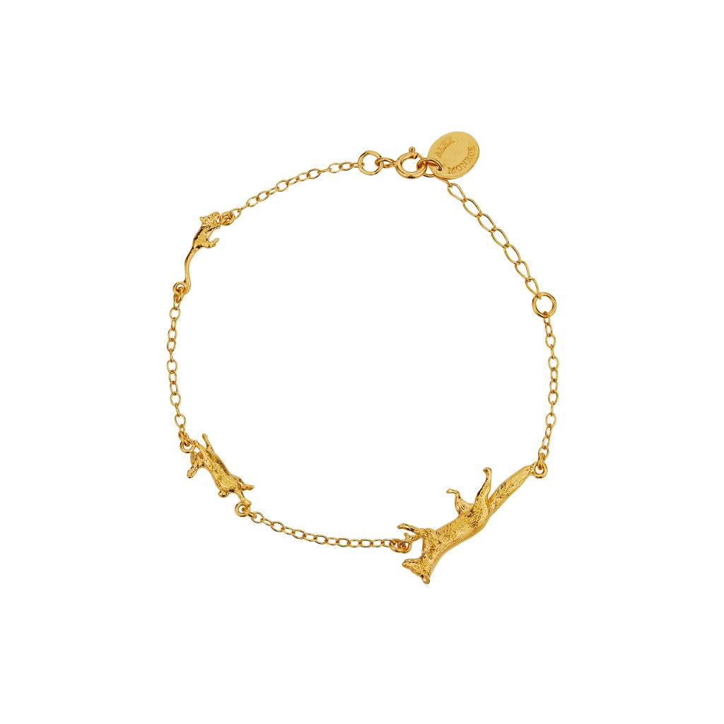 A.M. Fox, Rabbit & Mouse Chase Bracelet Gold