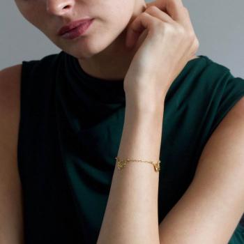 A.M. Three Feather Bracelet Gold