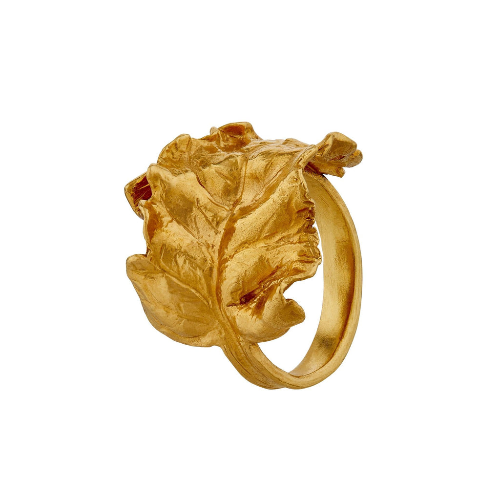 A.M. Wrapped Chard Leaf Ring Gold