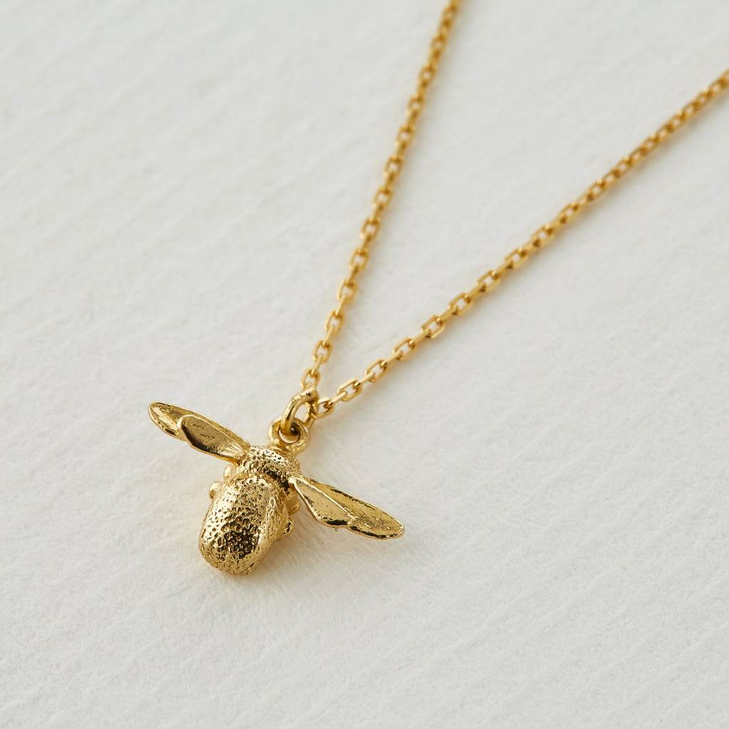 A.M. Teeny Tiny Bumblebee Necklace 18ct Solid Gold
