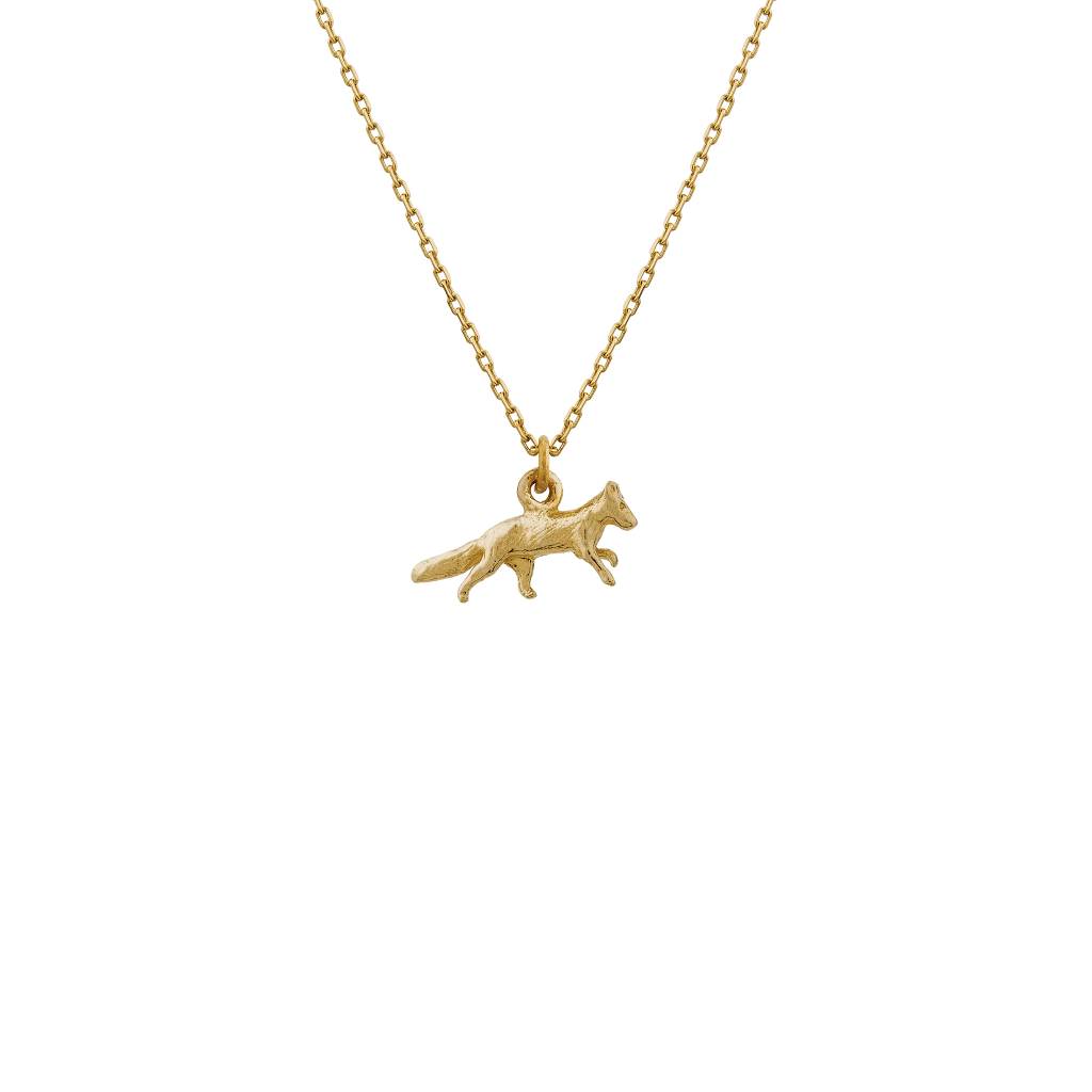 A.M. Teeny Tiny Fox Necklace 18ct Solid Gold