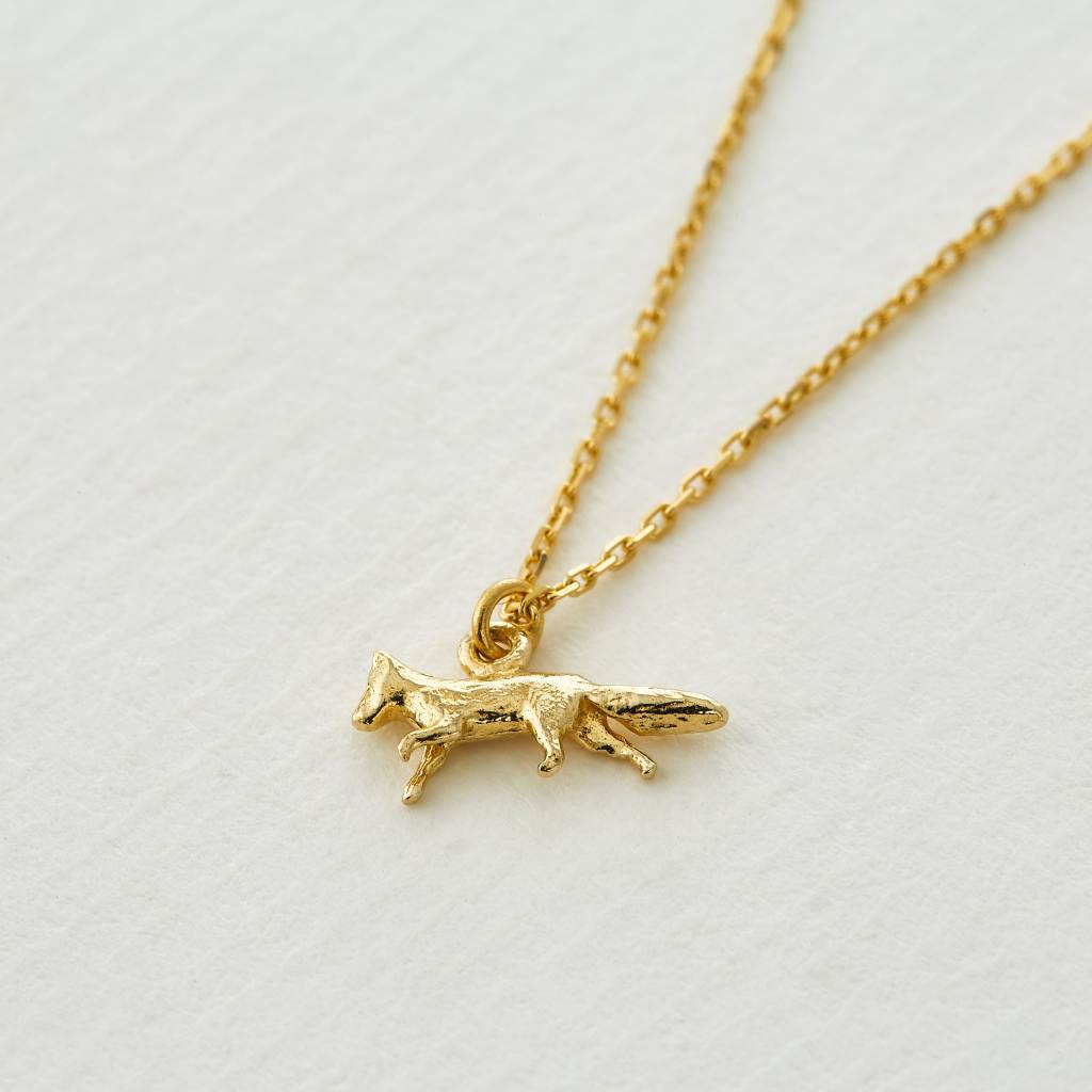A.M. Teeny Tiny Fox Necklace 18ct Solid Gold