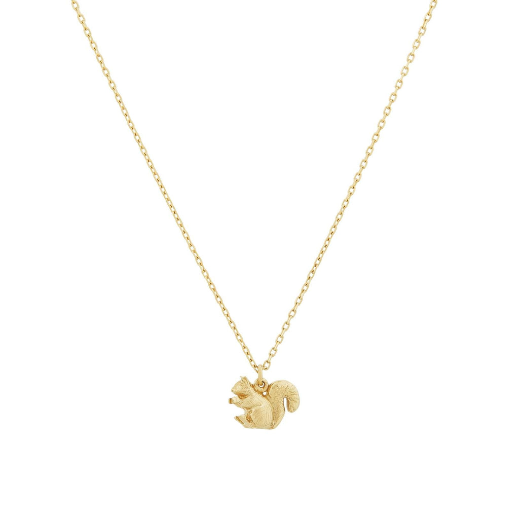 A.M. Teeny Tiny Squirrel Necklace 18ct Solid Gold