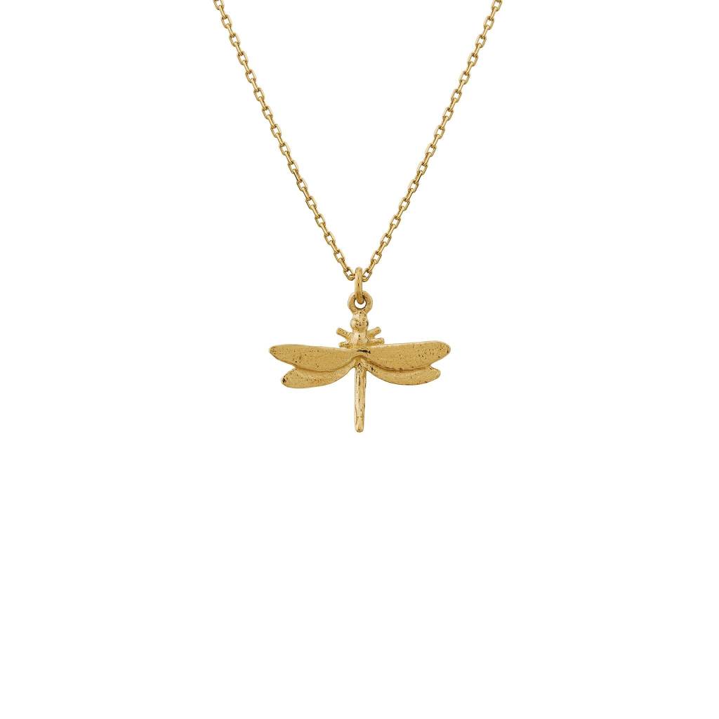 A.M. Teeny Tiny Dragonfly Necklace 18ct Solid Gold