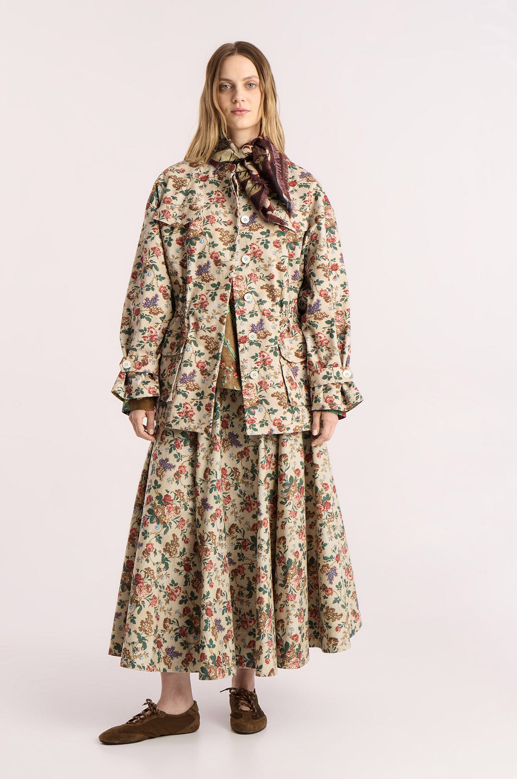 Farah Cotton Skirt Rose Beige