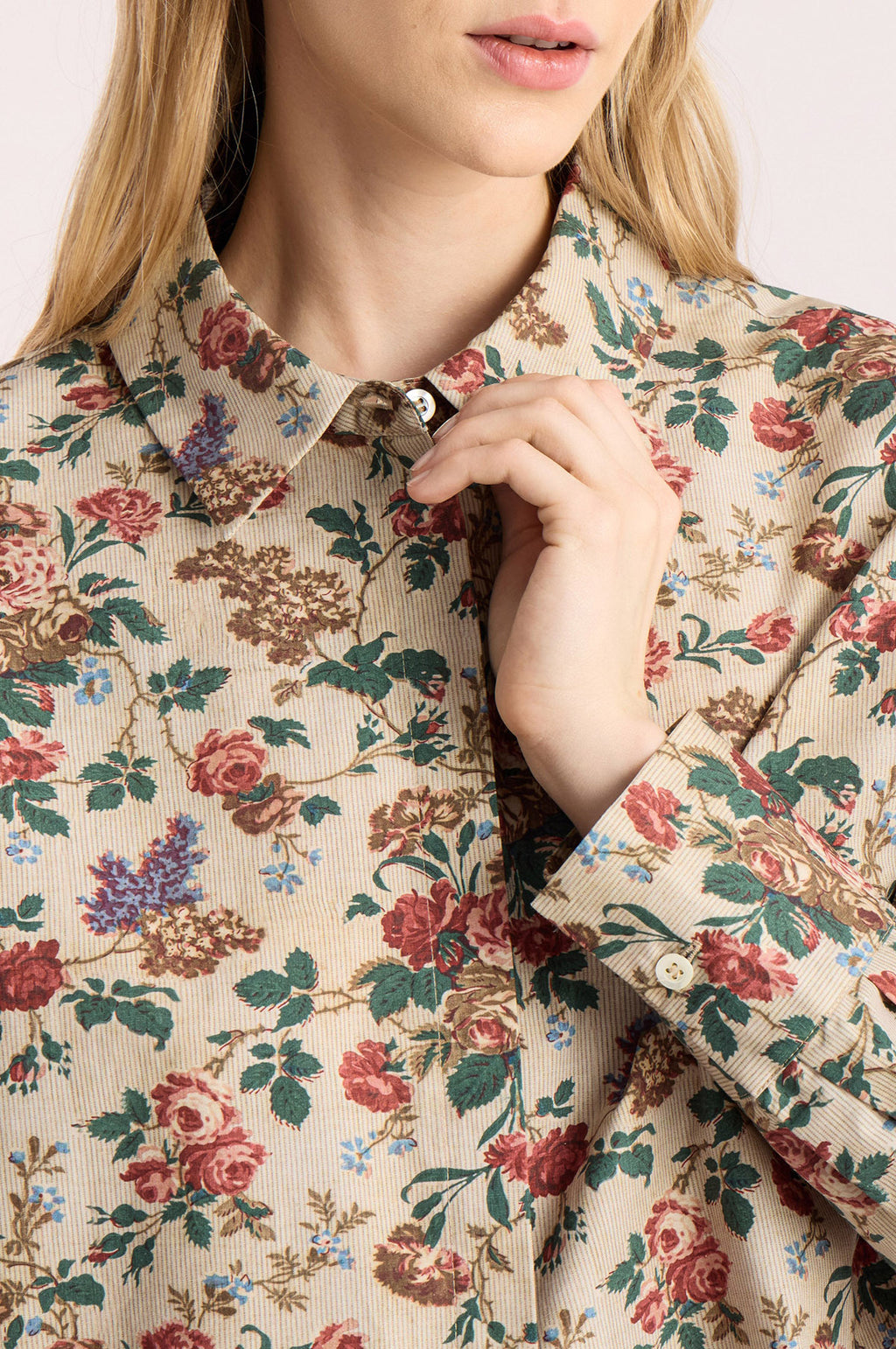 Frances Cotton Shirt Rose Beige