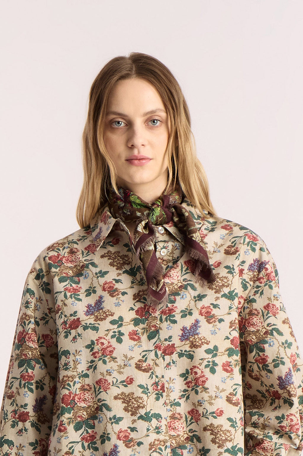 Wool Small Gladys Scarf Brown