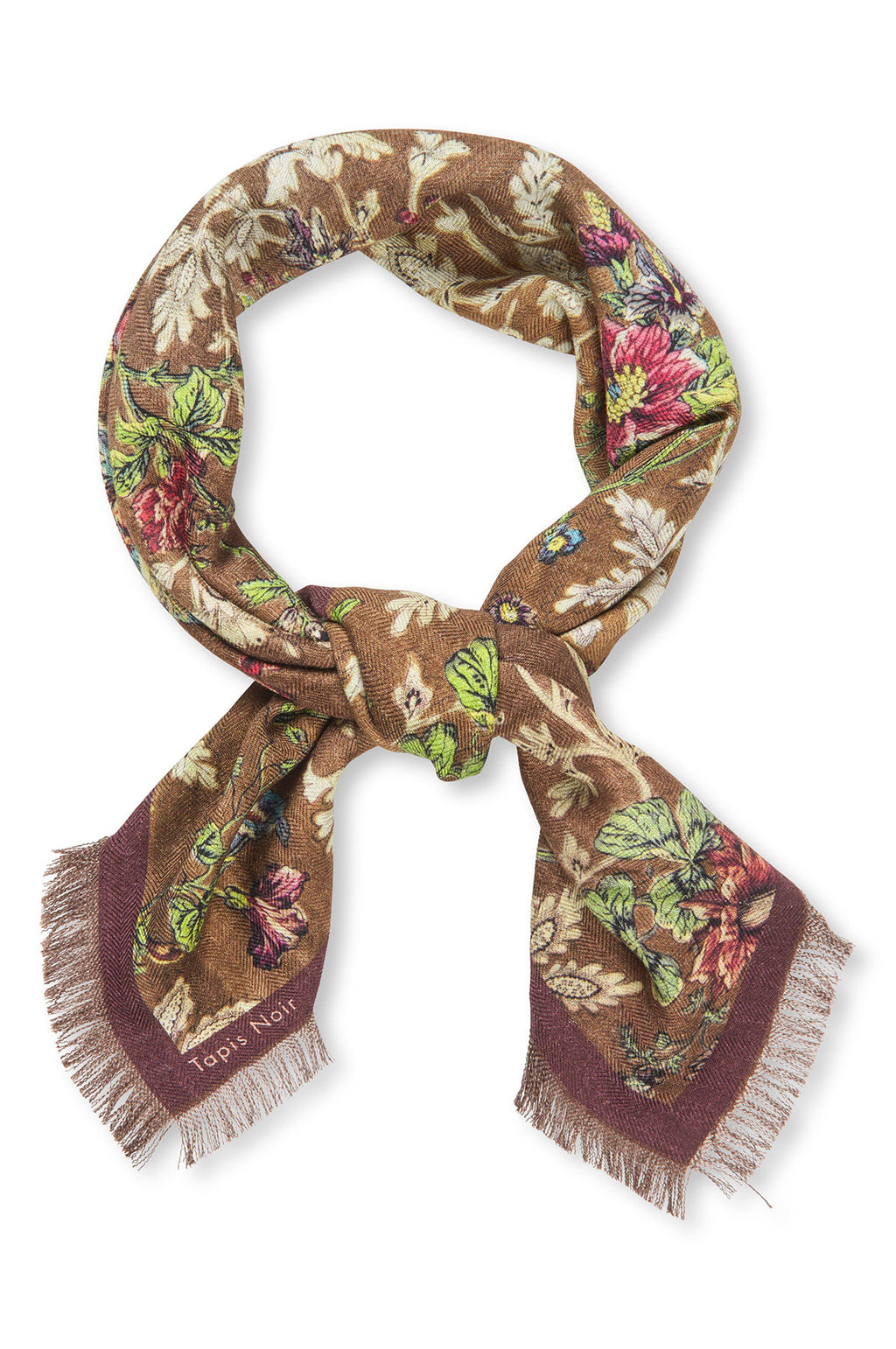 Wool Small Gladys Scarf Brown