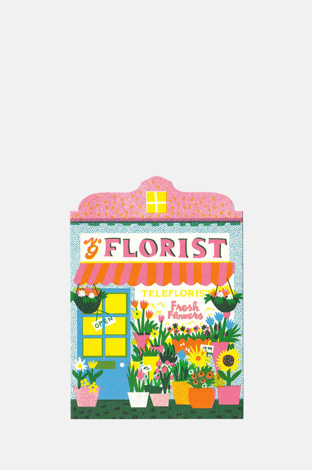 The Printed Peanut Florist Shop Die Cut Card.