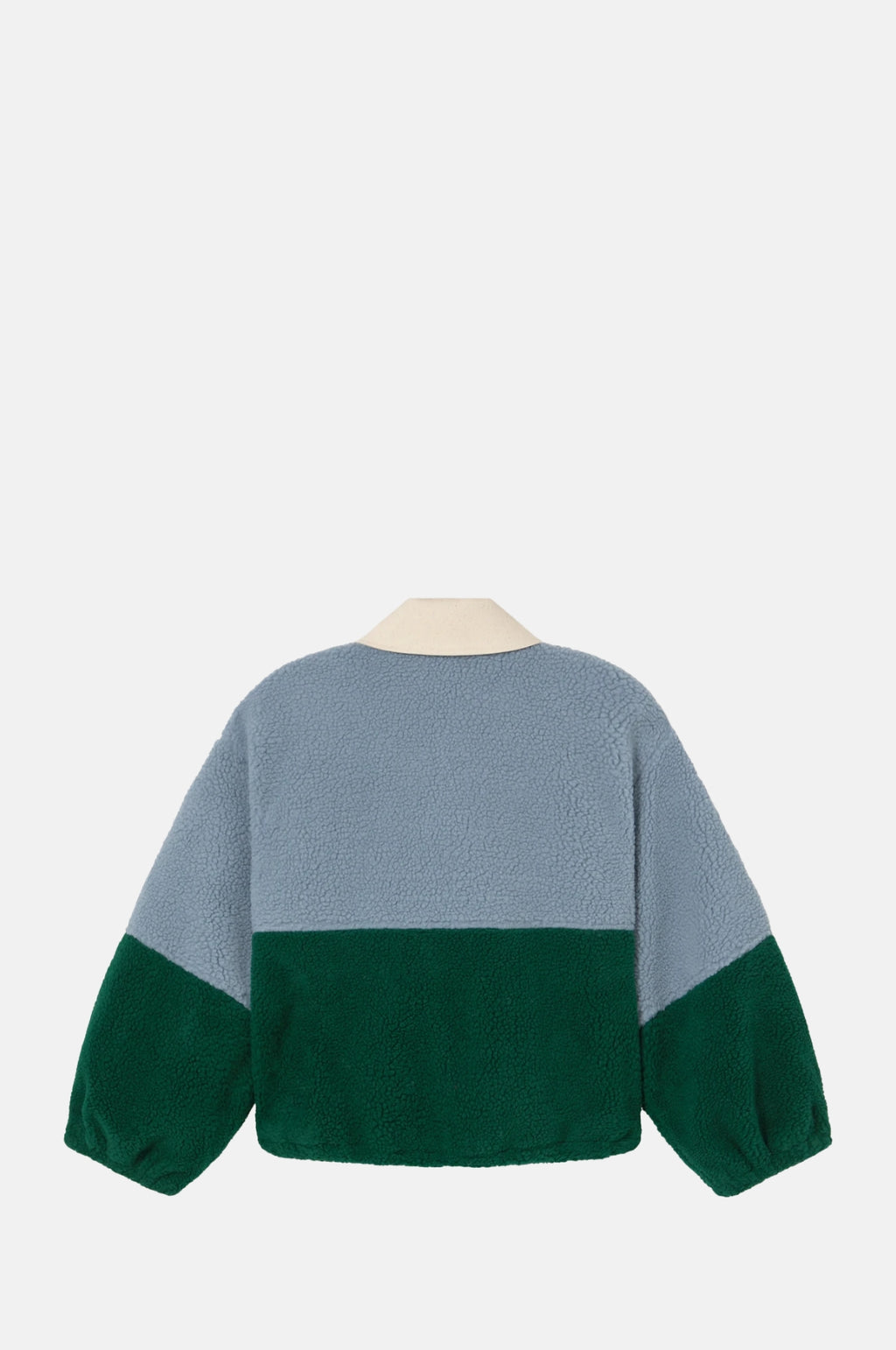 Color Blocked Sherpa Jacket Washed Blue/Dark Green