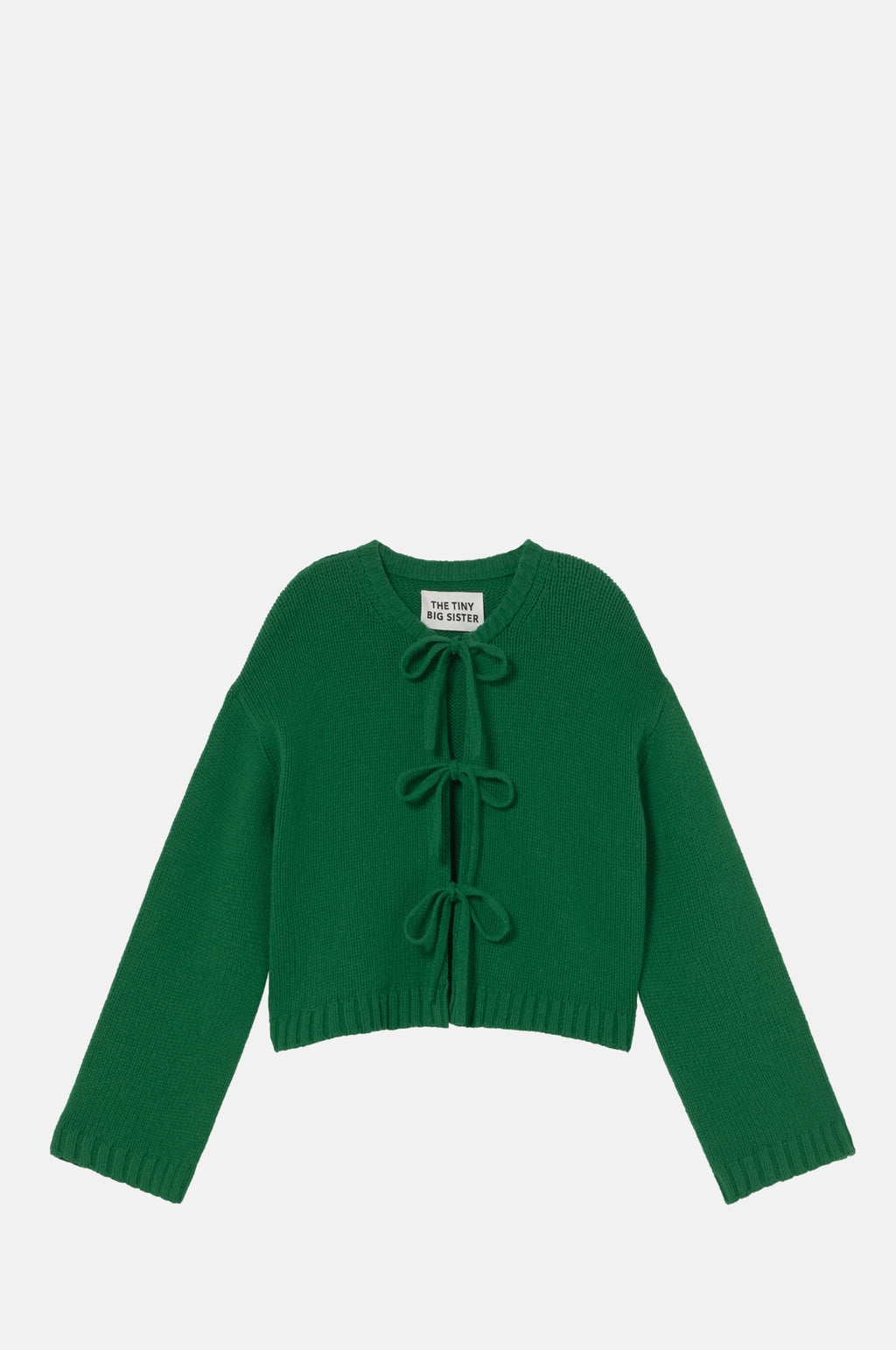 The Tiny Big Sister Tie Detail Cardigan Dark Green.