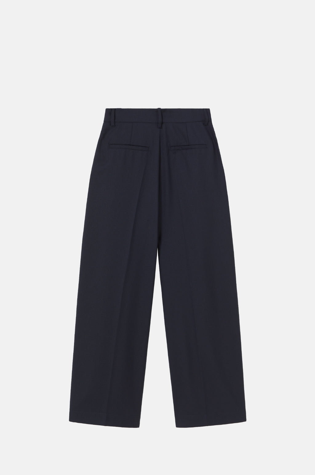 Wool Pleated Trousers Navy