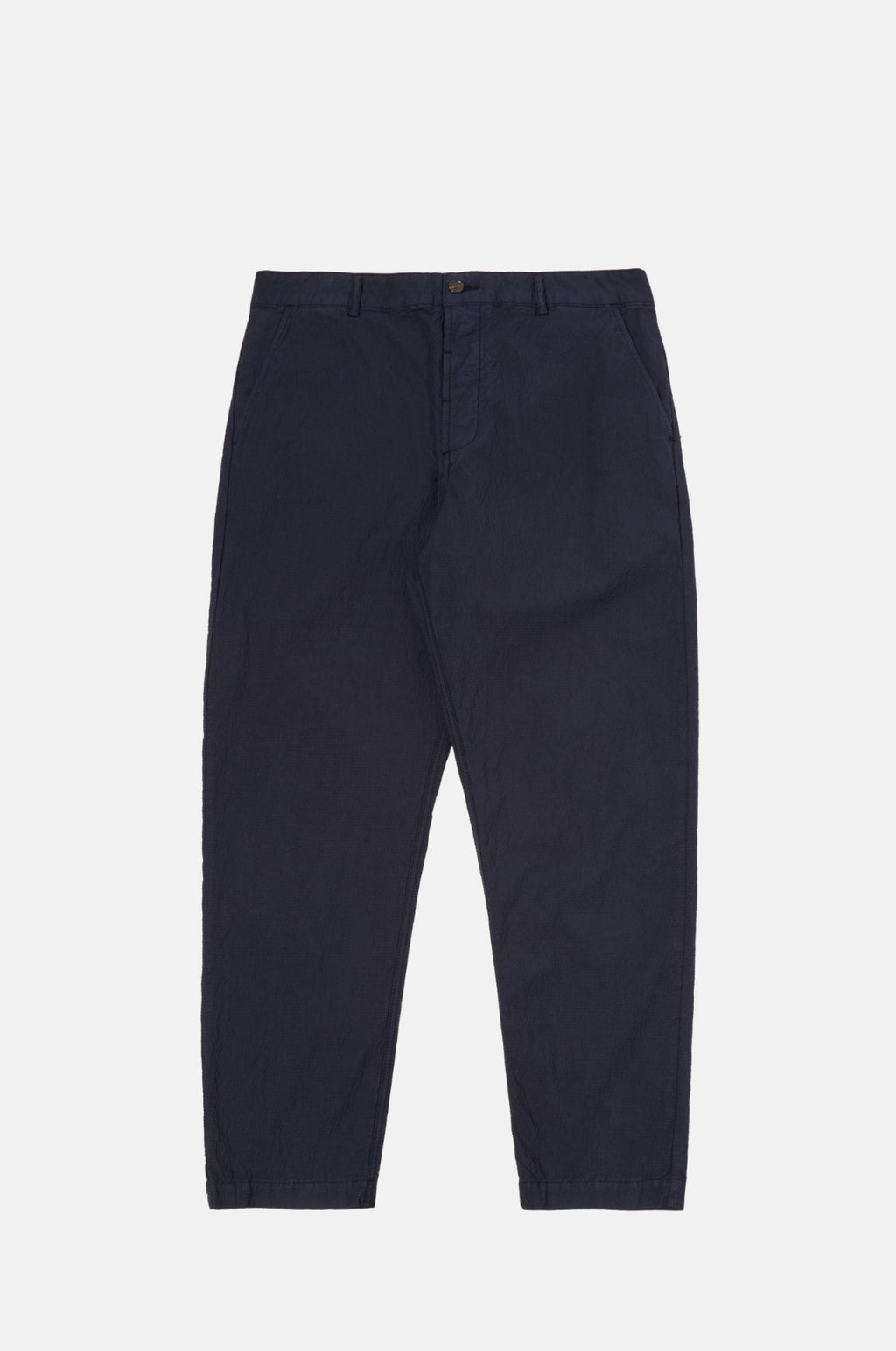 Universal Works Military Chino Navy Seersucker.