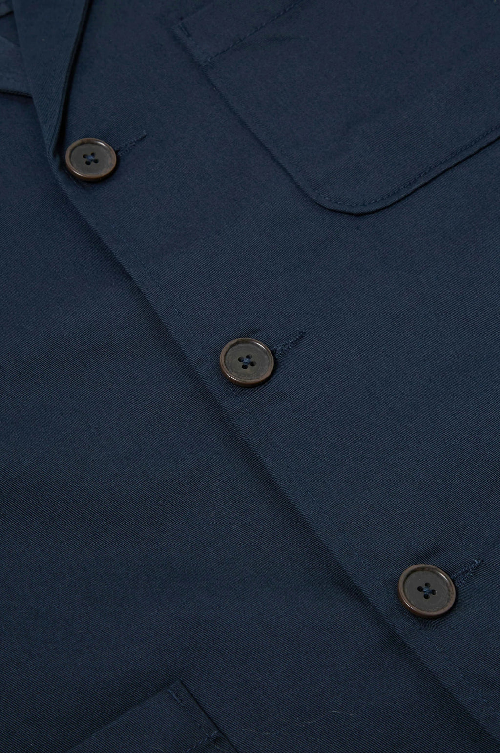 Three Button Jacket Navy Twill