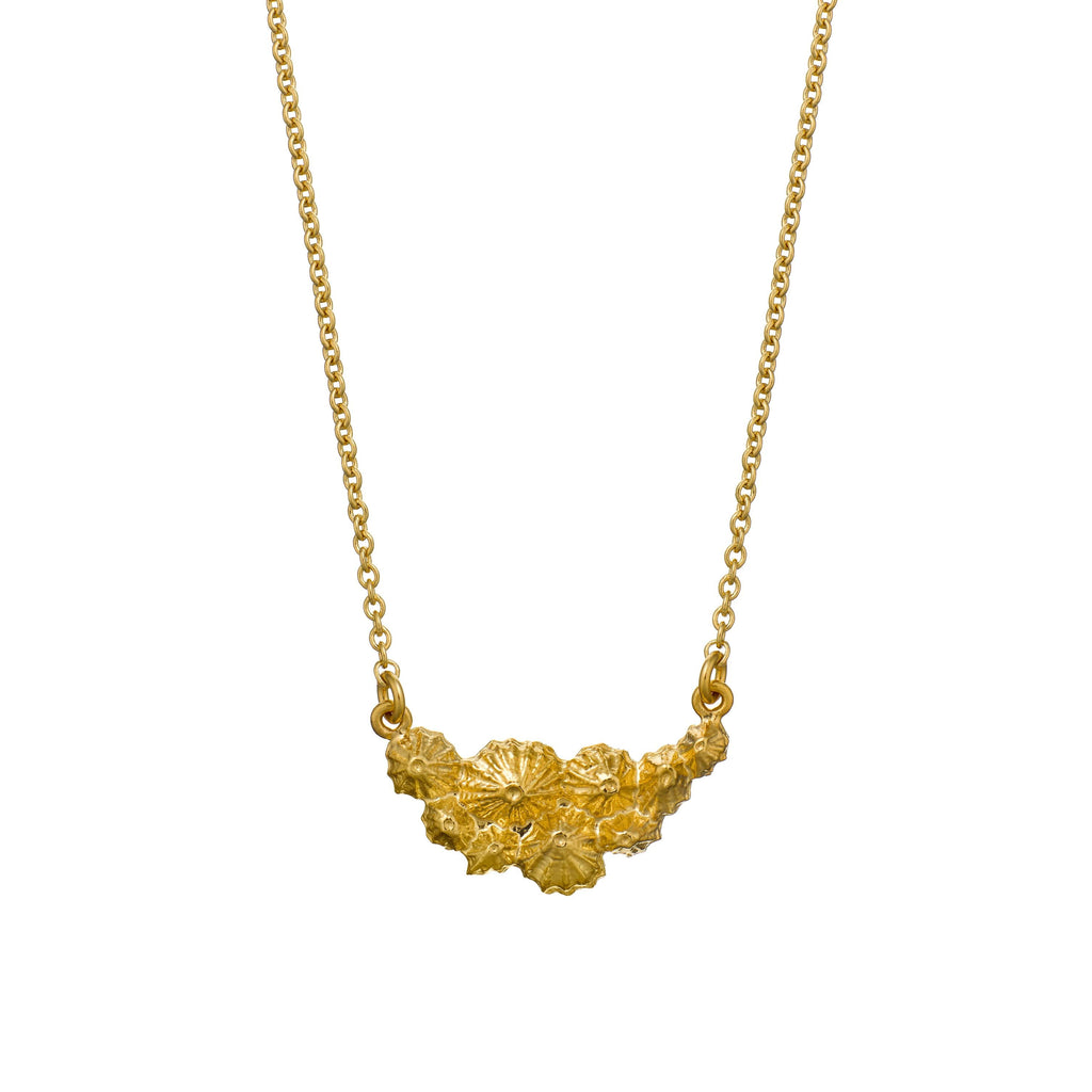 A.M. Limpet Cluster Inline Necklace Gold