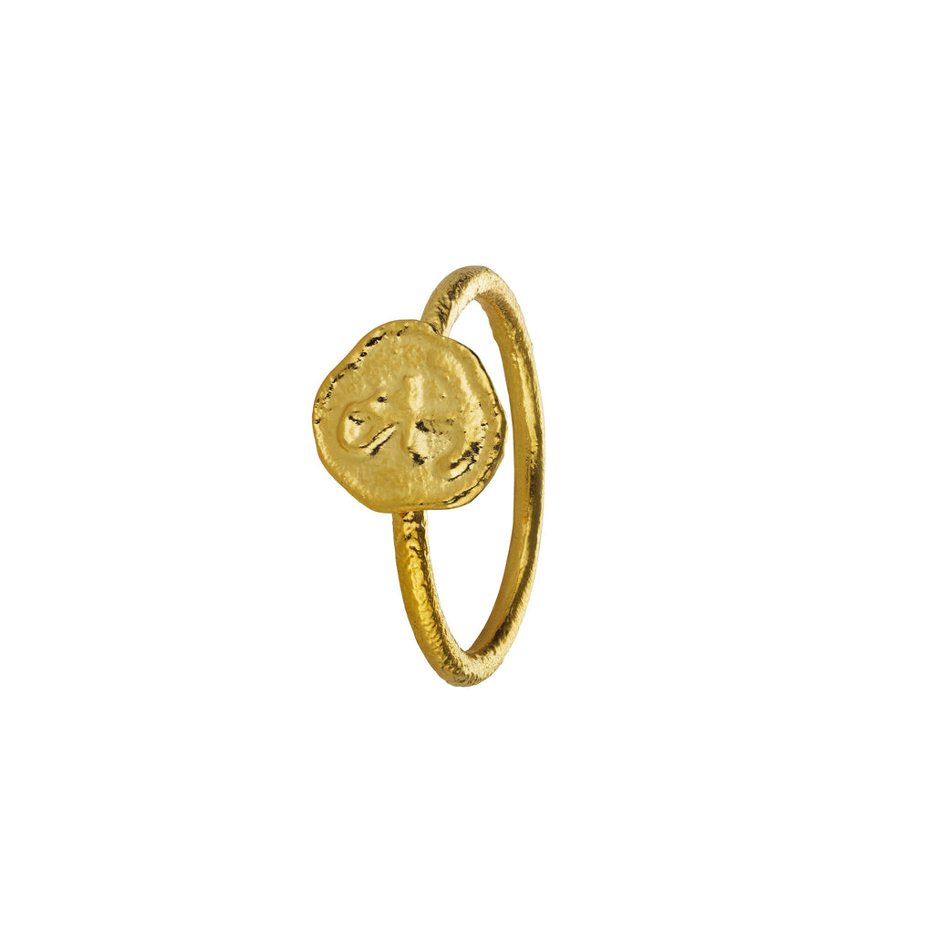 A.M. Mudlarked Anchor Token Stacker Ring Gold