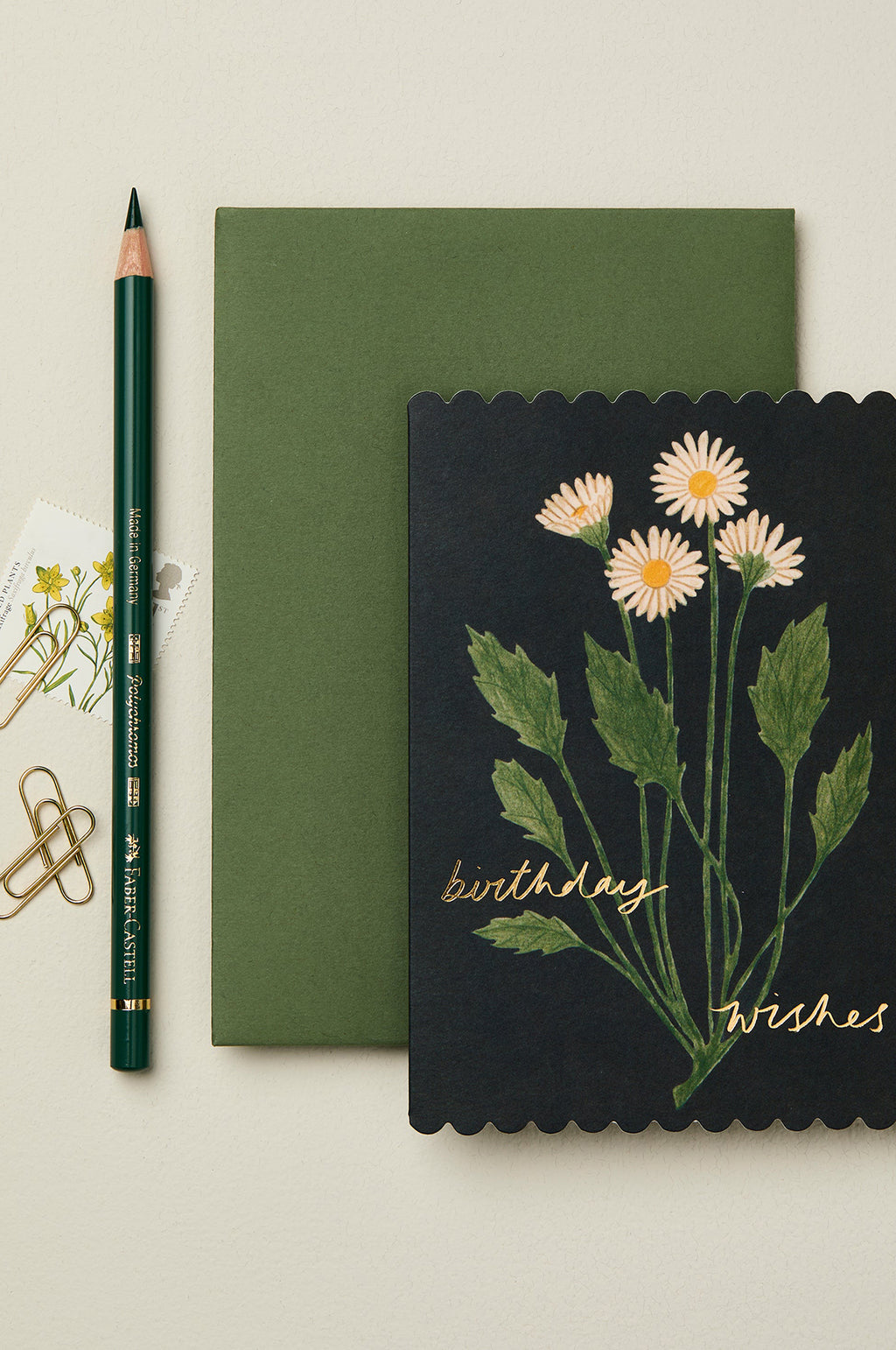 Botanical Daisy Birthday Wishes Card