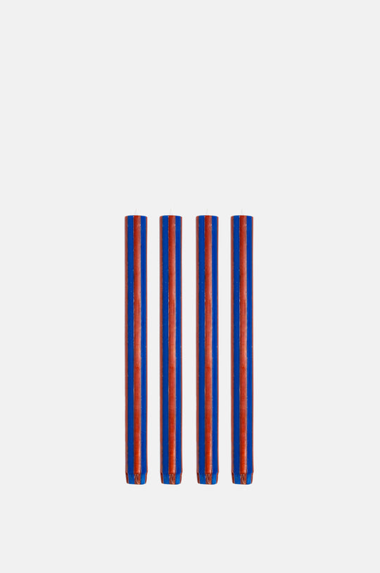 Indigo Blue/Terracotta Dinner Candles Set of 4