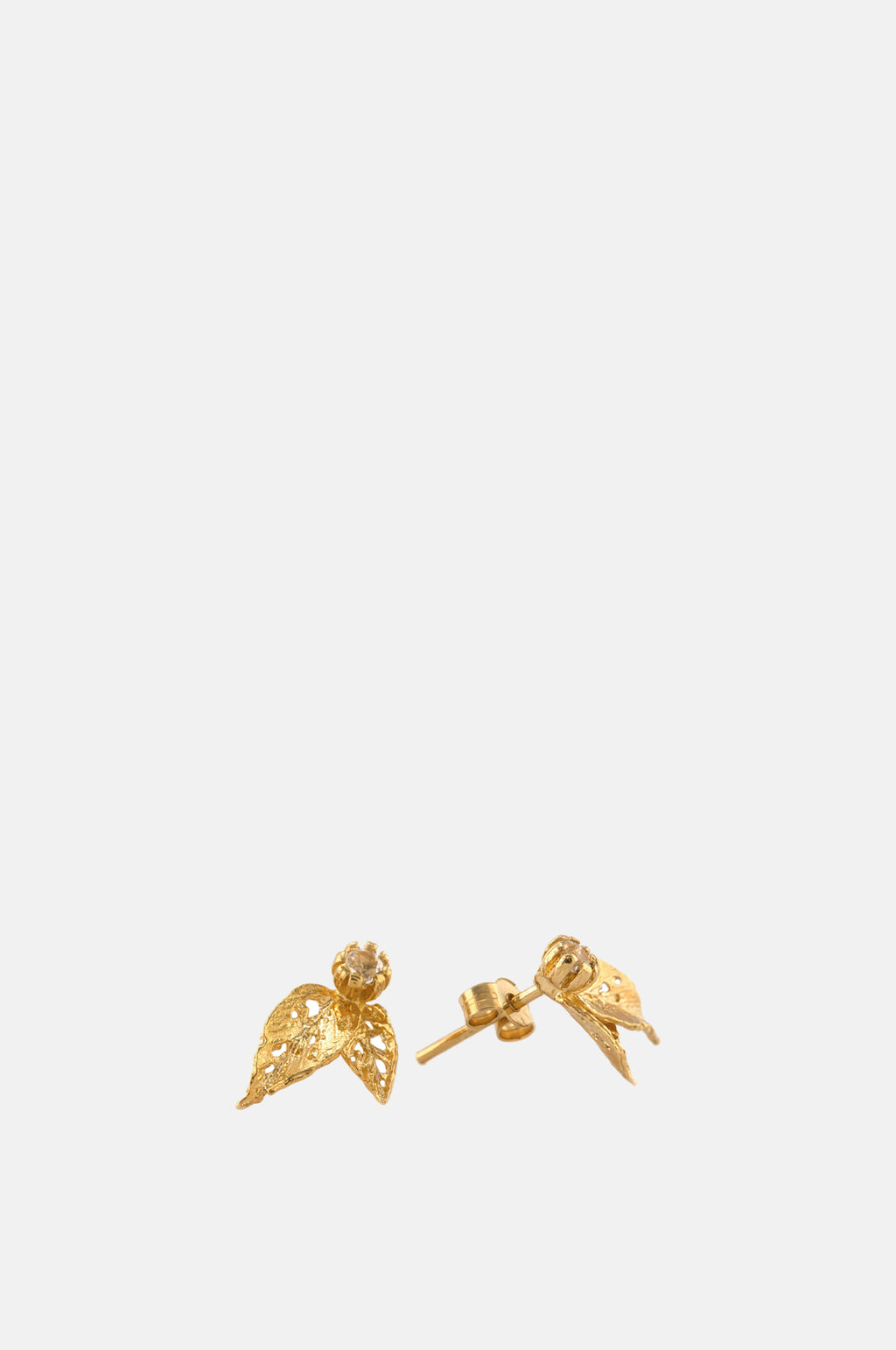 Autumn Leaf Topaz Stud Earrings Gold