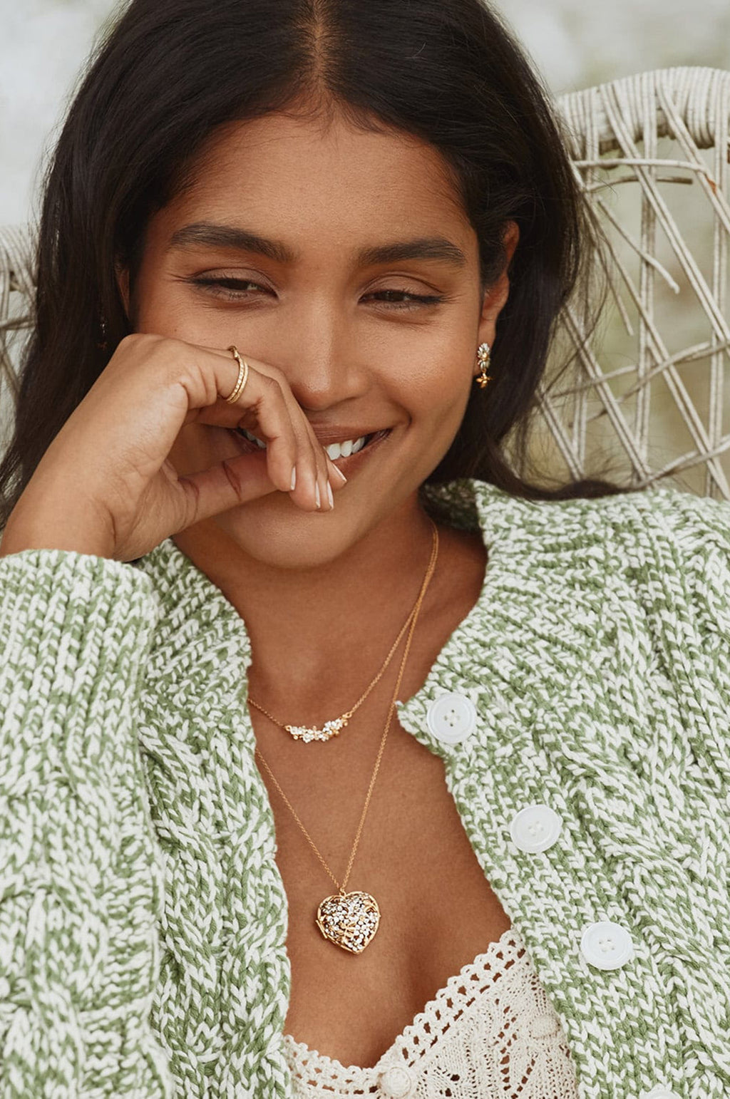 In-Line Garden Gathering Necklace with Itsy Bitsy Bee