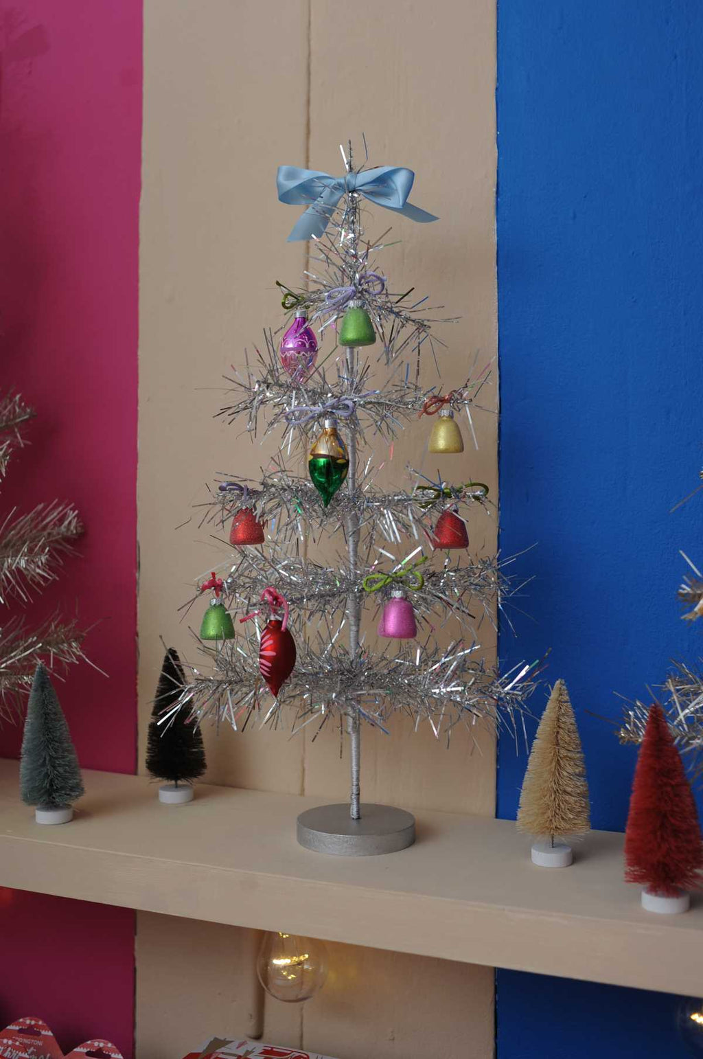 Silver Shaggy Mylar Tree Small