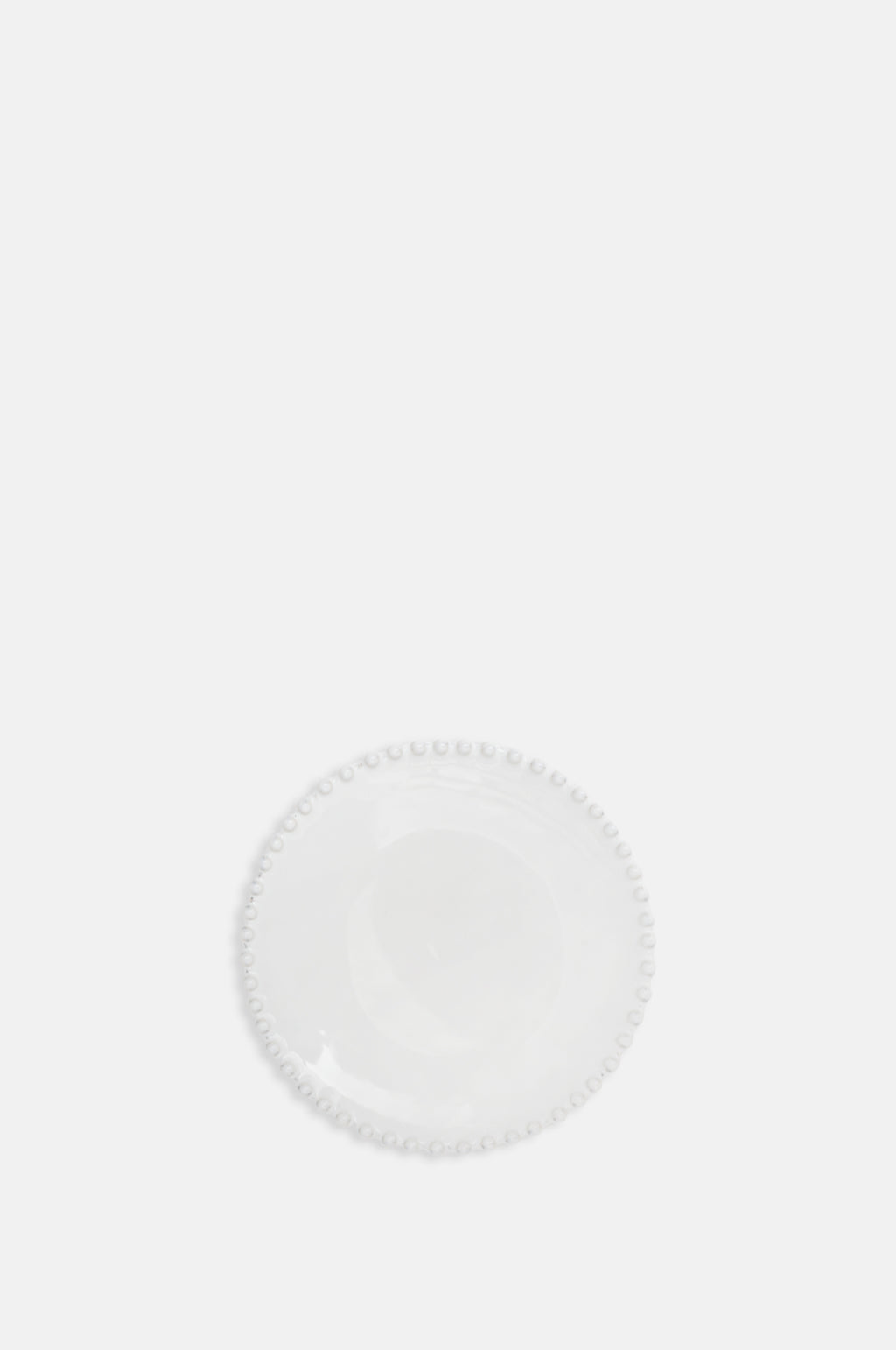 Costa Nova pearl white bread plate with beaded edging.