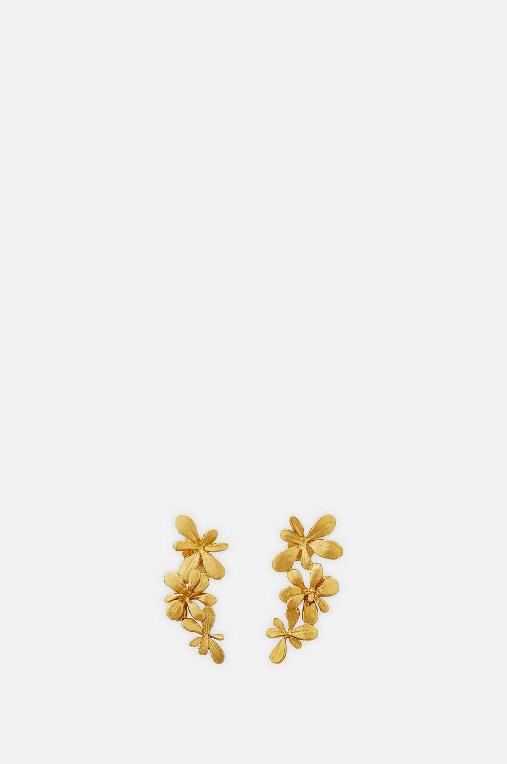 Sprouting Rosette Drop Earrings Gold