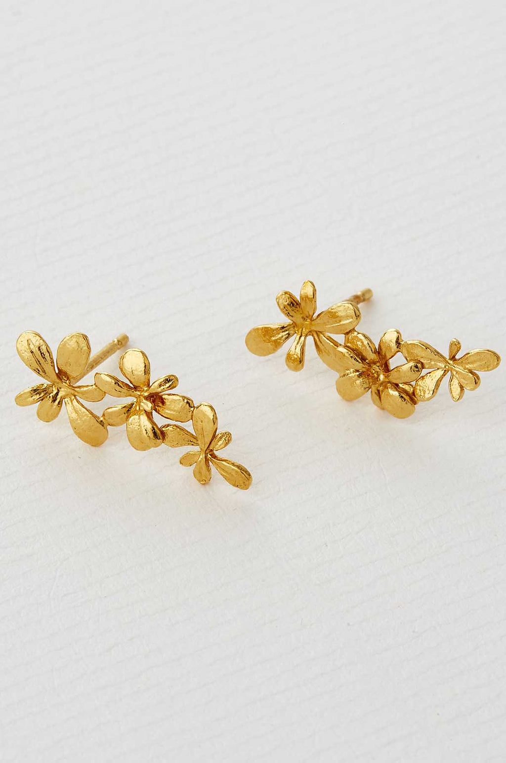 Sprouting Rosette Drop Earrings Gold