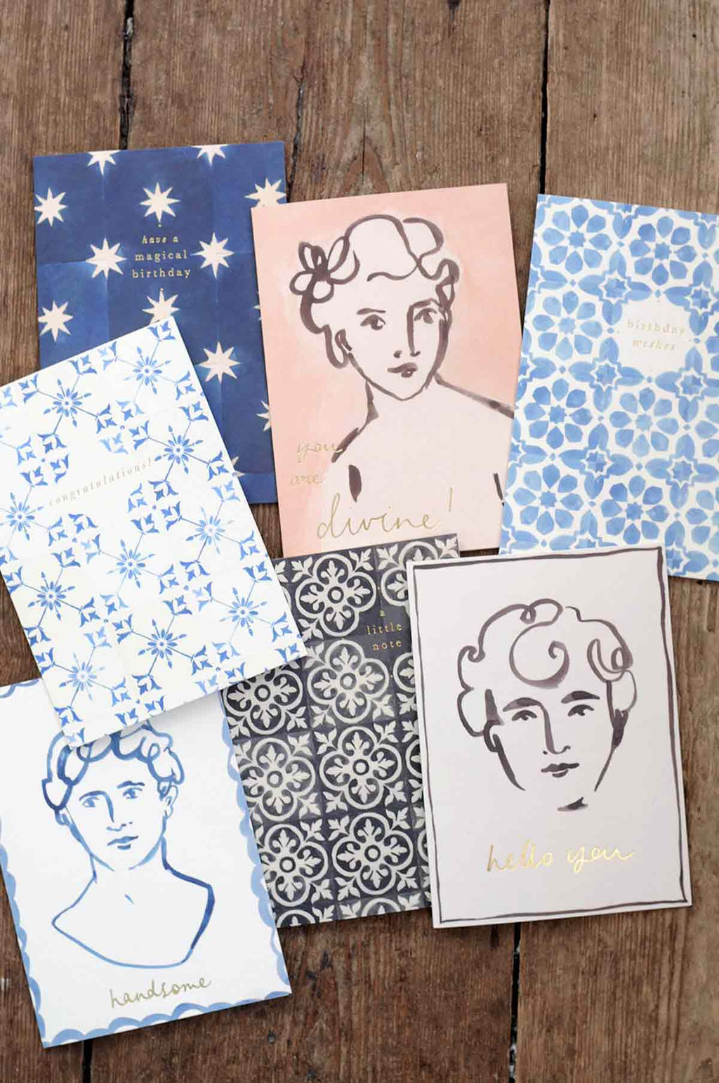 Blue Tile Birthday Wishes Card