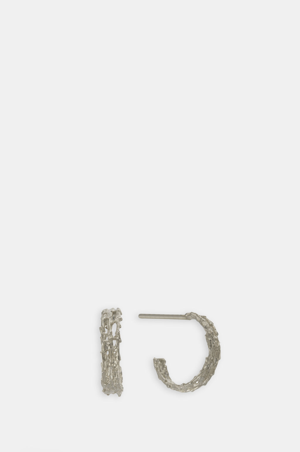 Nest Structure Mini Hoop Earrings Silver