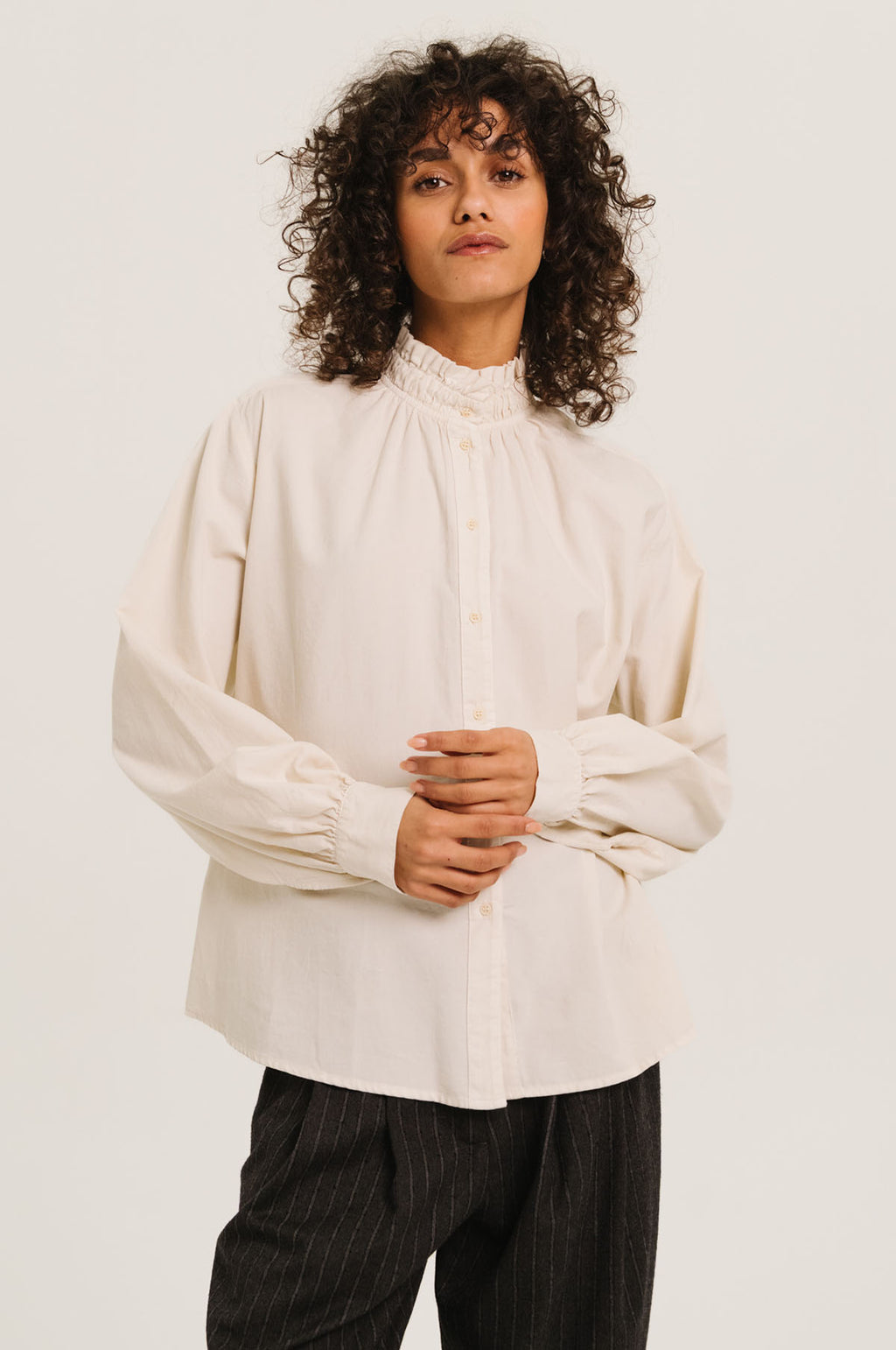 Soline Velvet Blouse Ecru