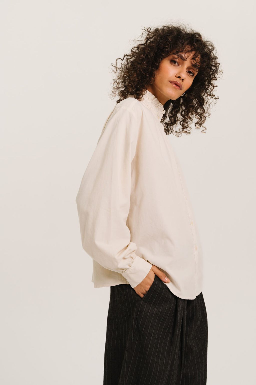 Soline Velvet Blouse Ecru