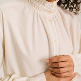 Soline Velvet Blouse Ecru