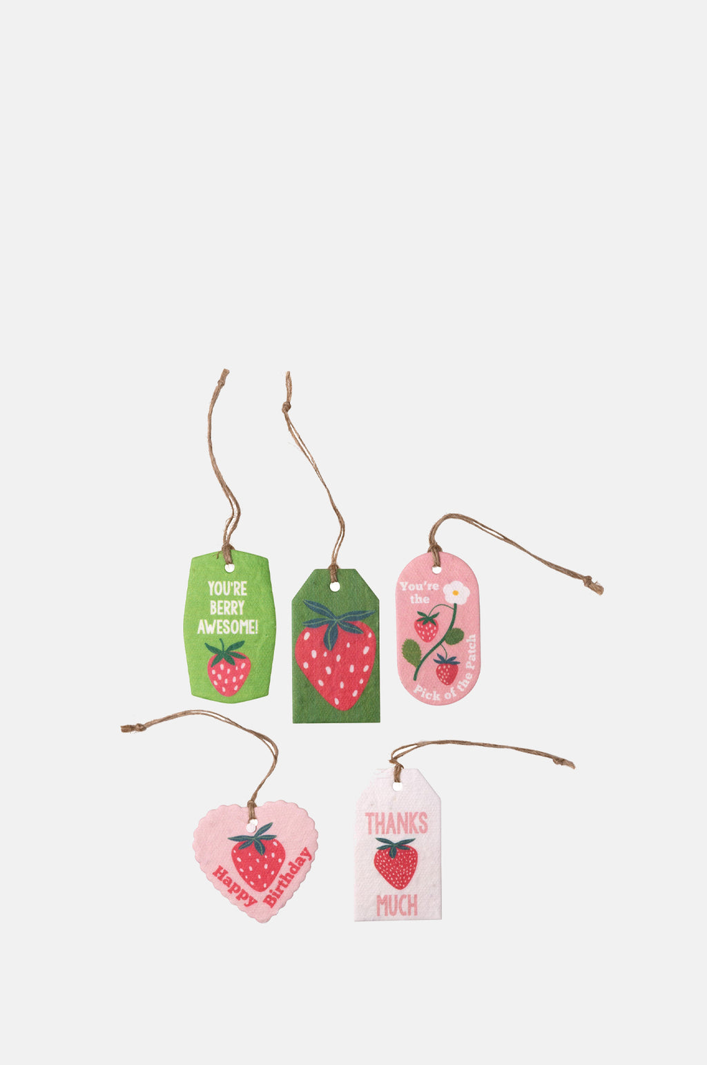 Strawberries Plantable Seed Gift Tags Pack of 5