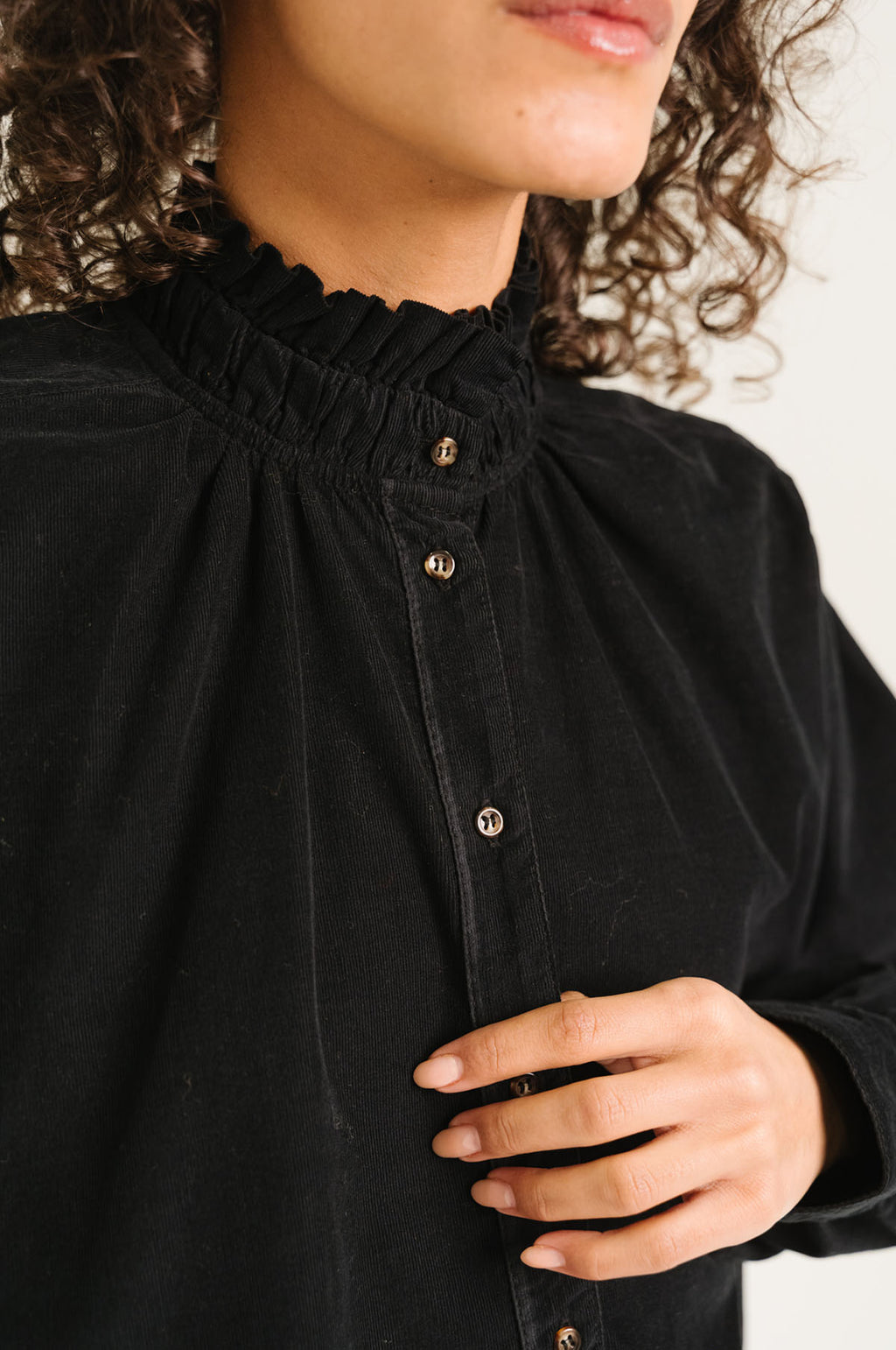 Soline Velvet Blouse Noir