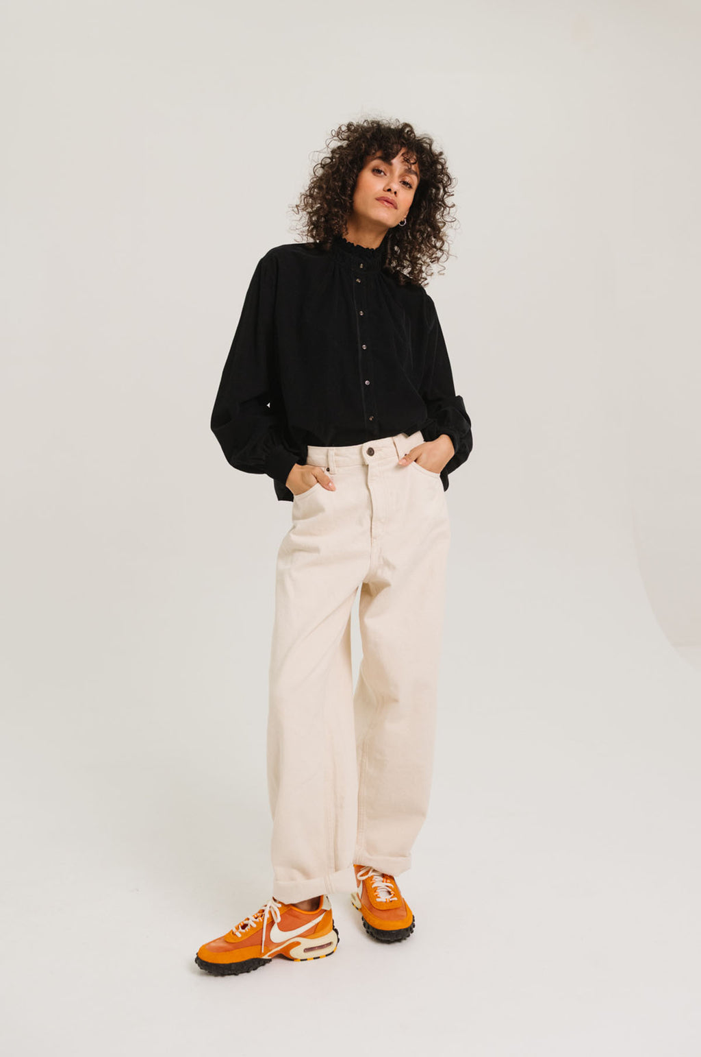 Soline Velvet Blouse Noir