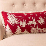 Embroidered Santa's Sleigh Cushion