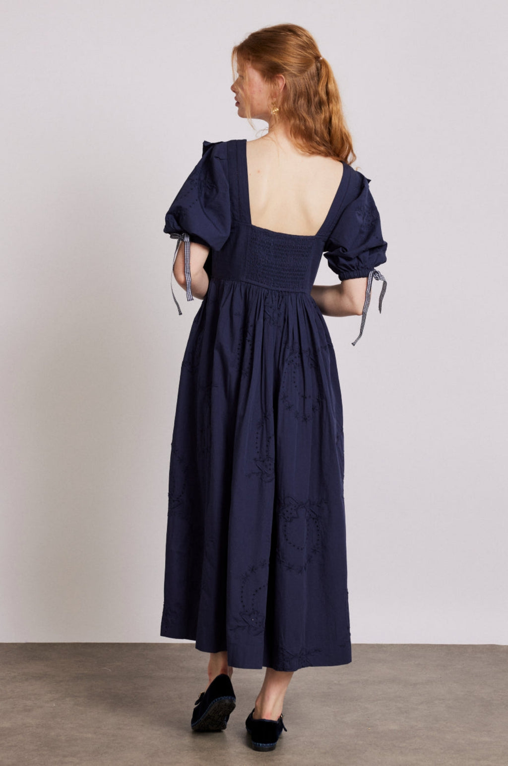 Damson Madder Rhea Dress Navy Broderie.