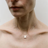 Citrine L.B. Clock Mini Pendant Silver Necklace