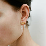 Clear Quartz Era Gold Earrings