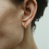 Clear Quartz Hourglass Mini Gold Studs