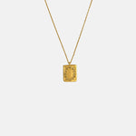 ABOAB Clear Quartz L.B Clock Mini Pendant Gold Necklace.