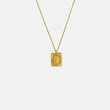 ABOAB Clear Quartz L.B Clock Mini Pendant Gold Necklace.