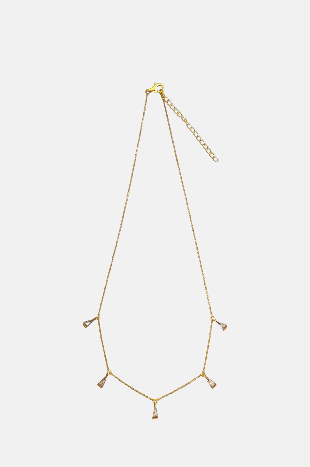 ABOAB Clear Quartz Quintet Gold Necklace.